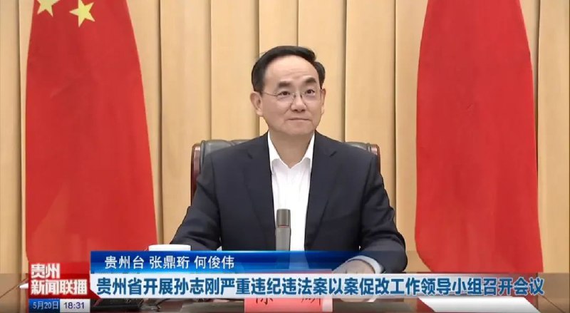 » 4. 贵州书记兼任孙志刚严重违纪违法案以案促改领导小组据《贵州日报》消息，5月20日，贵州省开展孙志刚严重违纪违法案以案促改工作领导小组召开会议，听取孙志刚案以案促改工作进展情况汇报