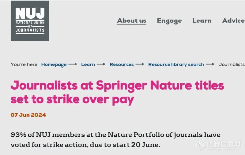 » 12. Nature编辑集体罢工 可能导致停刊联合王国 National Union of Journalists（NUJ）近日发布信息，隶属于该工会的 Nature Portfolio 旗下数百位编辑将于本月（6 月）20 日起采取一系列的罢工行动，以为他们自己获得合理的薪资争取权益