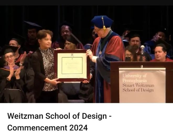 » 5. 宾夕法尼亚大学时隔100年颁发林徽因的建筑学学位当地时间2024年5月18日，美国宾夕法尼亚大学韦茨曼设计学院举行了毕业典礼