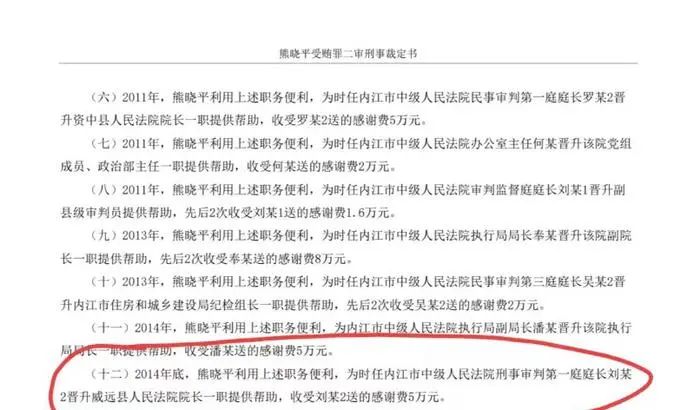 » 6. 四川内江一法官当庭被曝行贿买官多名行贿人仍在职12月7日，在四川省内江市中级法院公开开庭审理的一起受贿案时，出现戏剧性一幕：辩护人出示的一份省高院刑事裁定书显示，正在主持法庭审判的审判长刘某曾被四川省高院确认存在行贿行为