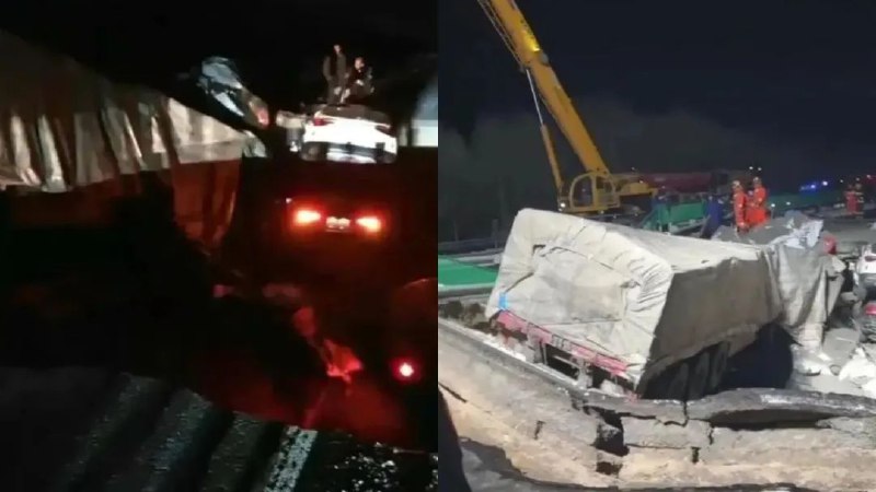 » 12. 内蒙古一高速路面塌陷，已有3死4伤12月25日晚，G55二广高速太原方向（K381）处路面出现塌陷，造成4辆车发生事故