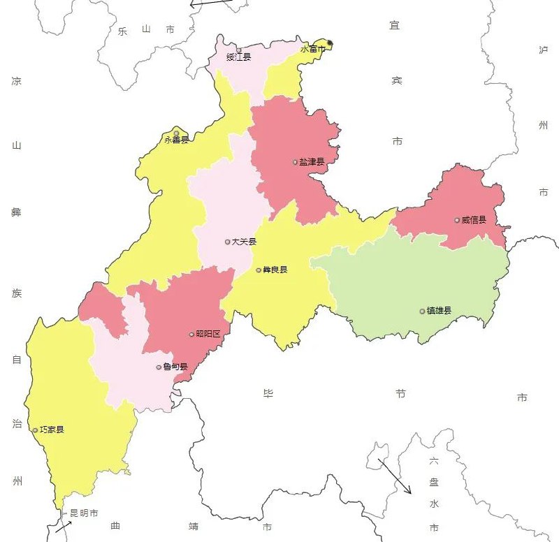 » 1、云南昭通调整行政边界，允许大关县在界外建新县城躲避地质灾害日前，经云南省人民政府批准，同意将昭通市昭阳区靖安镇划归昭通市大关县管辖