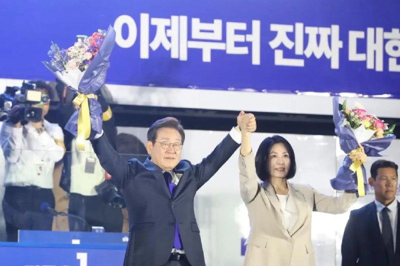 » 4、李在明胜选当地时间4日，三度角逐韩国总统后，共同民主党总统候选人李在明终于赢得韩国第21届总统选举